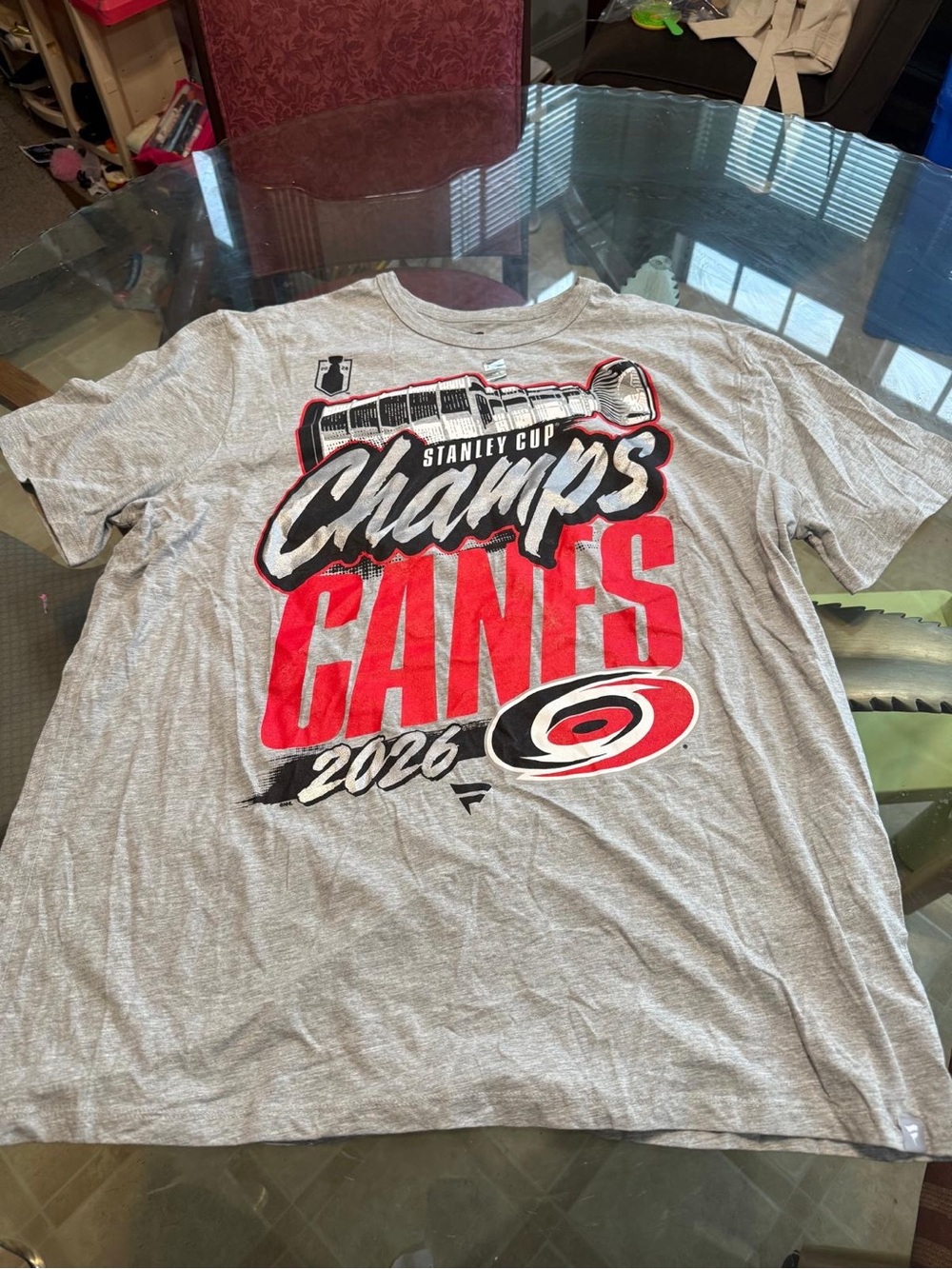 Fanatics Carolina Hurricanes Gray 'Champs CANES 2026' Graphic Tee